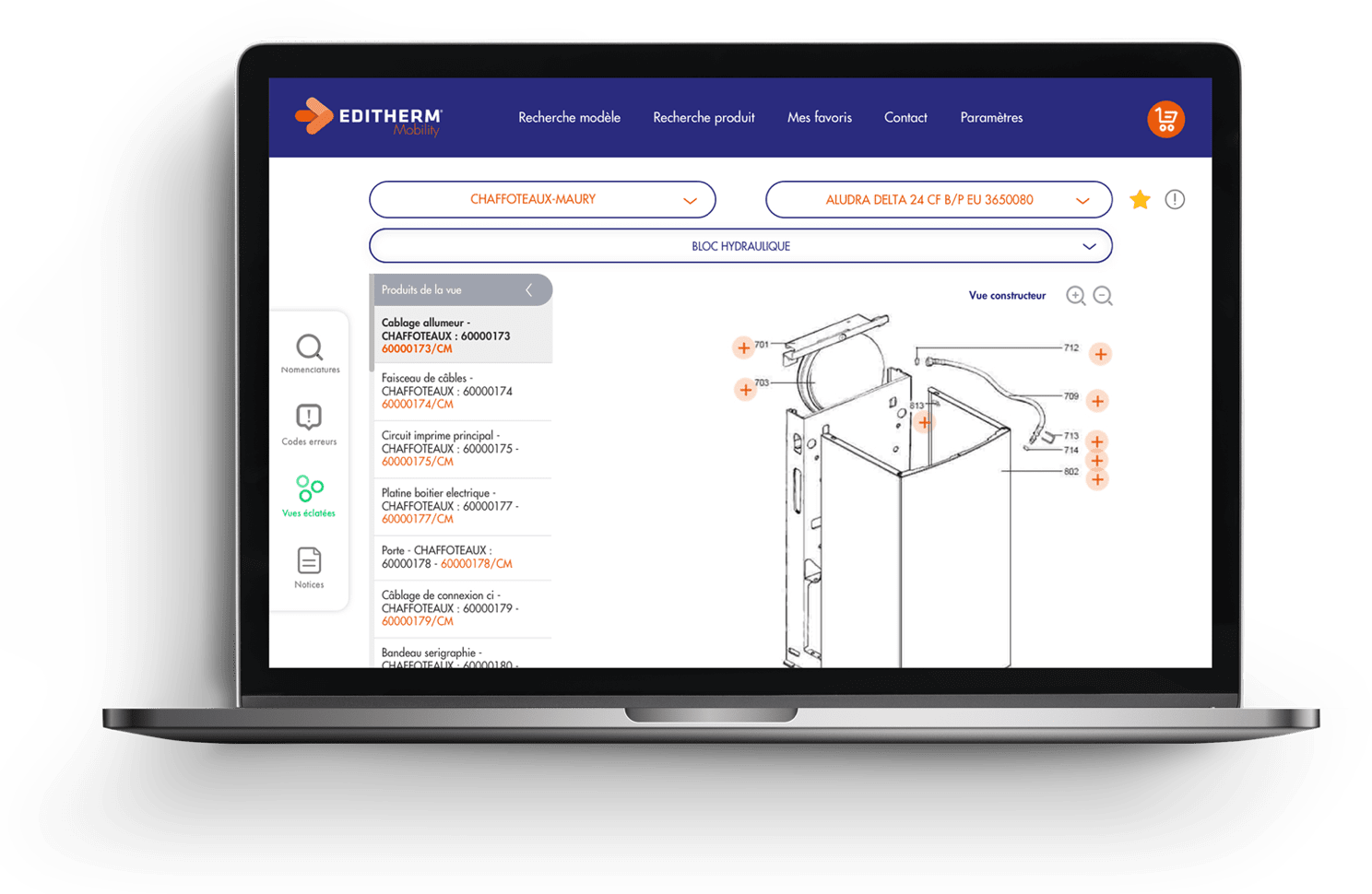 Vues éclatées Editherm Mobility